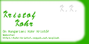 kristof kohr business card