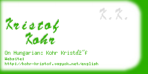 kristof kohr business card